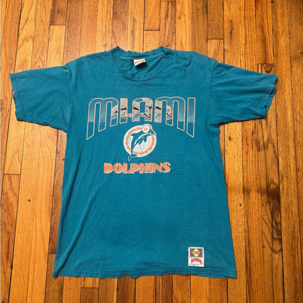 Vintage Miami Dolphins NUTMEG Teal T-Shirt